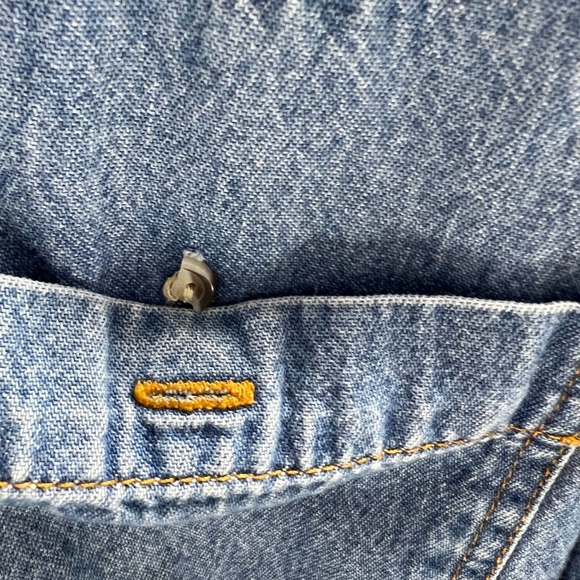 Vintage BNSF Blue Denim Long Sleeve Button Up Embroidered Shacket Men's XL - Picture 7 of 9